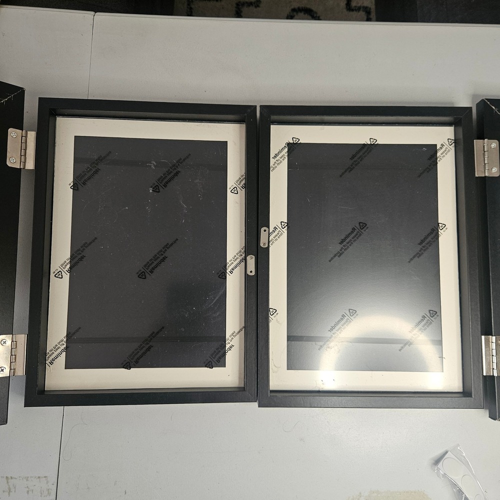 Set of 2 Kids Art Frames Black Front Opening Shadow Box Display Storage 8.3x11.7 - Picture 3 of 4